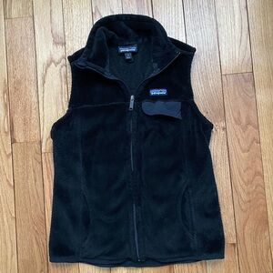 EUC Patagonia black fleece vest, women’s medium